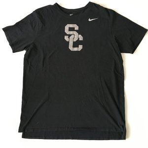 Nike Tee Mens SC  Nike Swoosh Athletic Cut Black Short Sleeve Tshirt Siz…